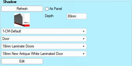 Shadow and Backing material selection made available -  Click to Expand